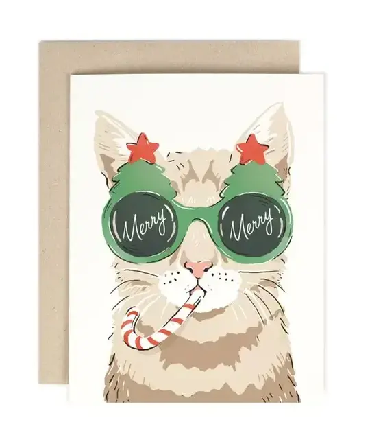 Amy Heitman Illustration - AHI AHIGCHO0008 - Merry Merry Cat Card