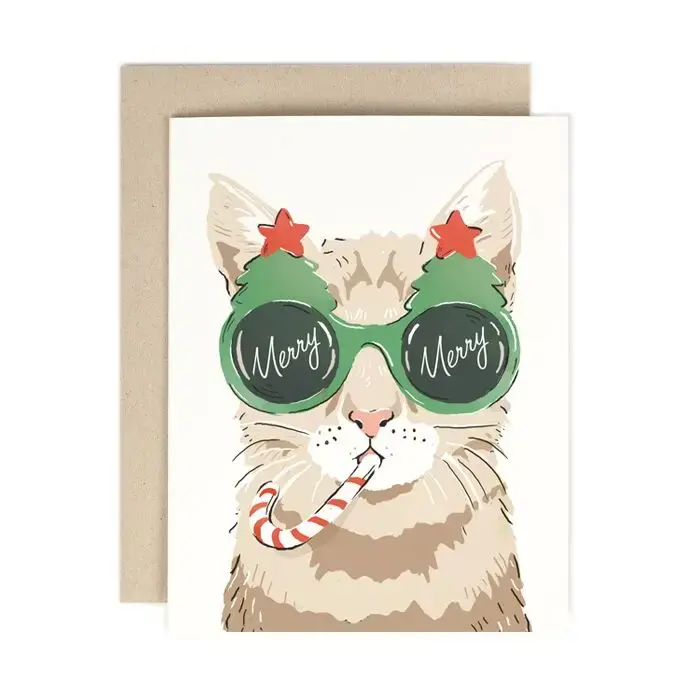 Amy Heitman Illustration - AHI AHIGCHO0008 - Merry Merry Cat Card