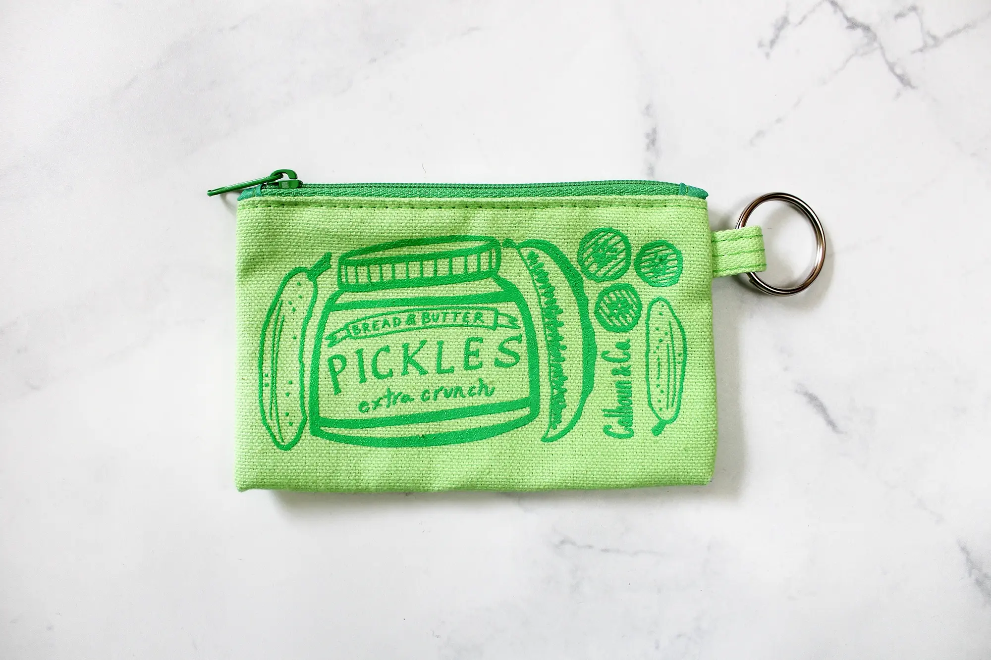 Calhoun & Co. - CAL Pickle Pouch Zipper Card Holder with Keyring