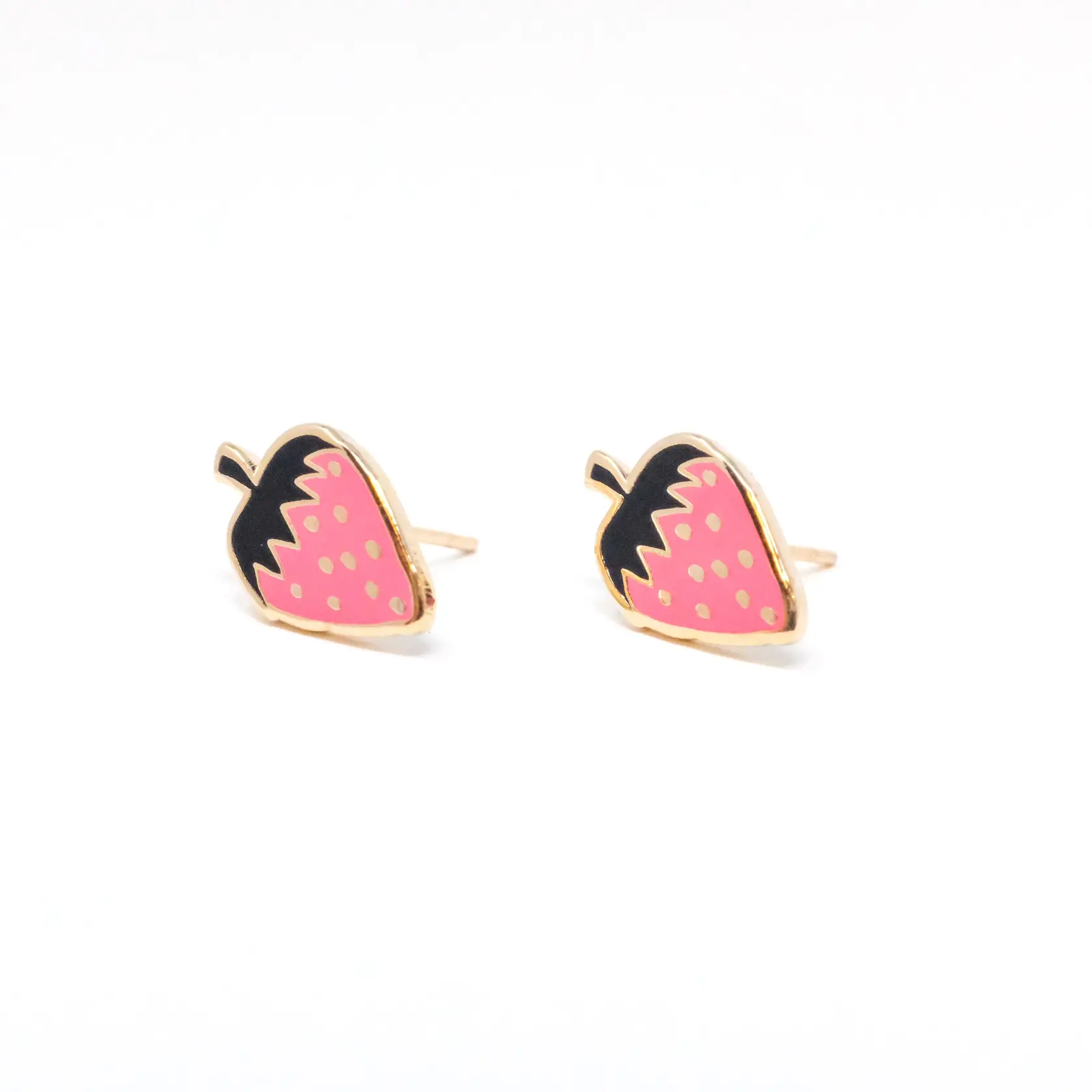 Jenny Lemons - JL JL JEEA - Pink Strawberry 22K Gold Earrings