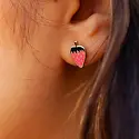 Jenny Lemons - JL JL JEEA - Pink Strawberry 22K Gold Earrings