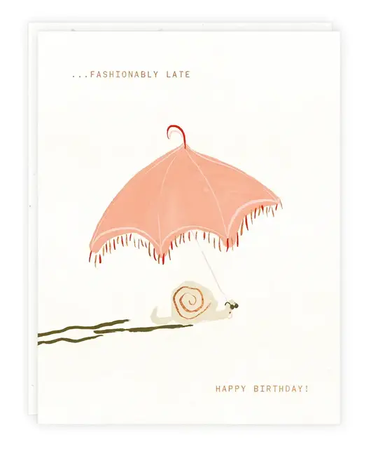Someday Studio - SOS SOSGCBI - Fashionably Late Snail Umbrella Birthday Card