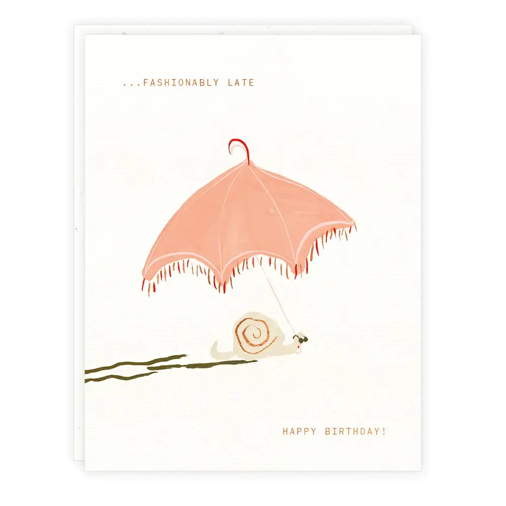 Someday Studio - SOS SOSGCBI - Fashionably Late Snail Umbrella Birthday Card