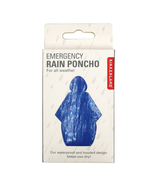 Kikkerland Emergency Rain Poncho (Assorted Colors)