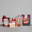 Creative Co-Op - CCO Recycled Paper Holiday Shaped Gift Bag Set