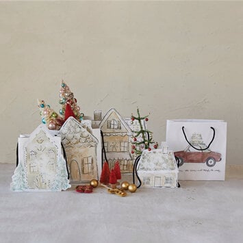 Creative Co-Op - CCO CCO GB - Recycled Paper House Shaped Gift Bag