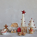 Creative Co-Op - CCO Hand-Painted Ceramic Gingerbread House Shaped Plate