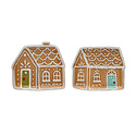 Creative Co-Op - CCO Hand-Painted Ceramic Gingerbread House Shaped Plate