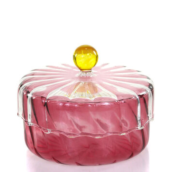 Cody Foster - COF COF STO - Small Pink Lidded Glass Pom Jar