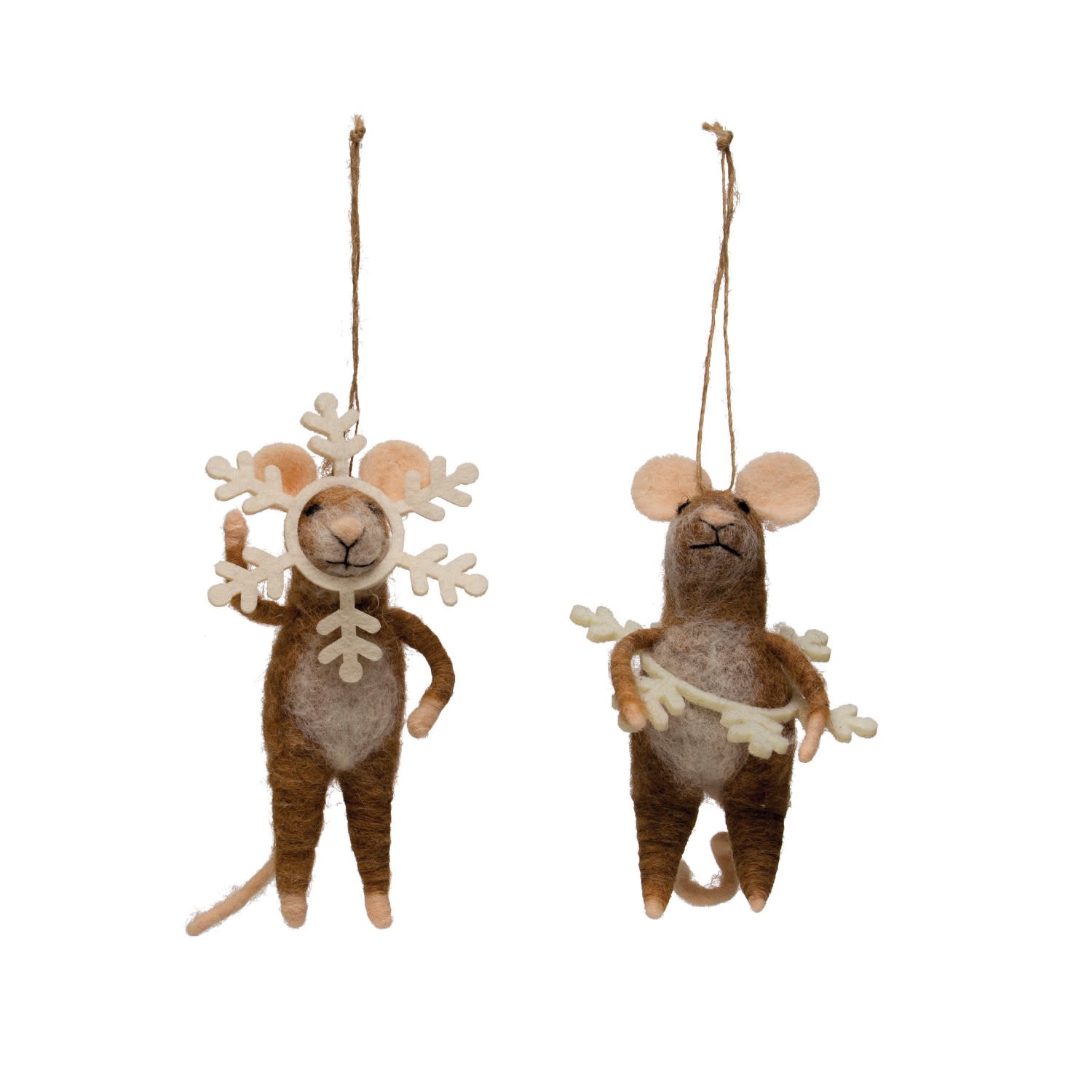 Creative Co-Op - CCO CCO OR - Felt Mouse in Snowflake Outfit Ornament