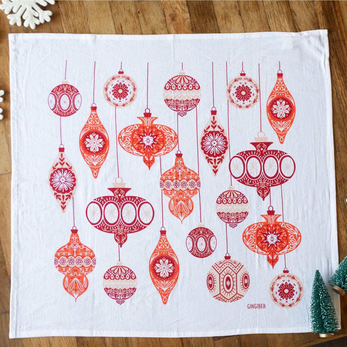 Gingiber - GIN Ornament Tea Towel