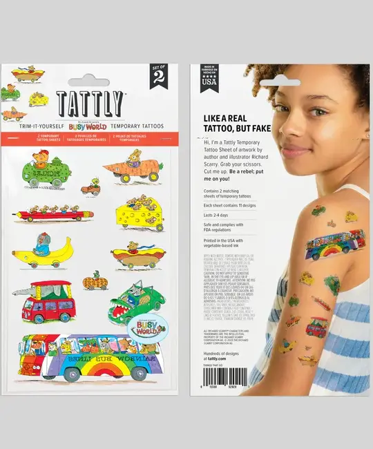 Tattly - TA TA LG - Things That Go Richard Scary Tattoo Sheets