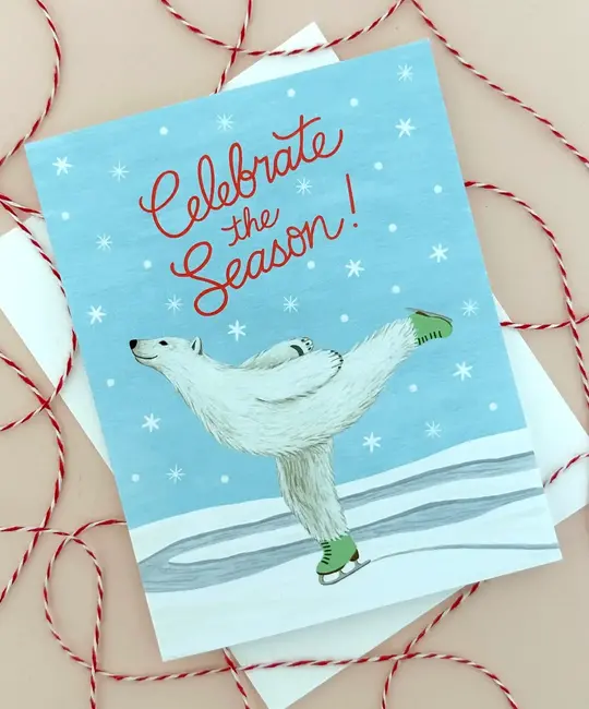 Yeppie Paper - YP YPGCHO - Polar Bear Ice Skating Card