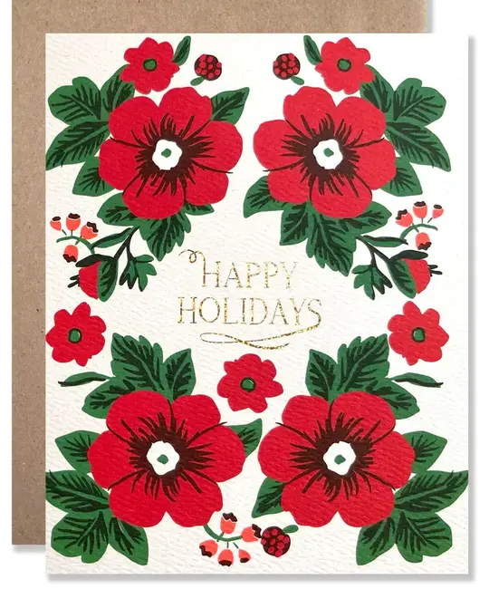 Hartland Brooklyn - HAR HARGCHO - Poinsettia 2 Happy Holidays Card