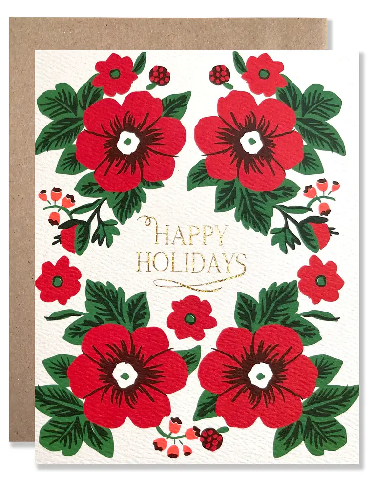 Hartland Brooklyn - HAR HARGCHO - Poinsettia 2 Happy Holidays Card