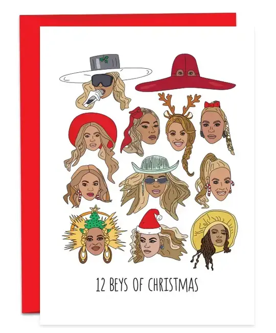 Humdrum Paper - HUP HUPGCHO0002 - Twelve (12) Beys of Christmas Card