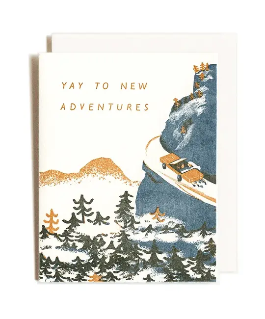 Homework Letterpress Studio - HLS HLSGCWE0001 - New Adventures Wedding Card