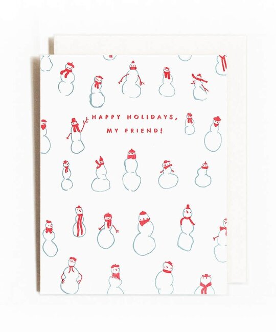 Homework Letterpress Studio - HLS HLSGCHO - Snowman Friend Holiday Card
