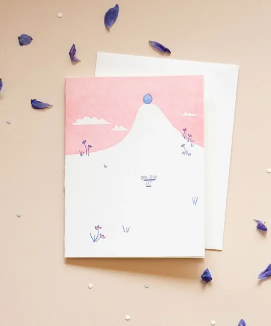Homework Letterpress Studio - HLS HLSGCCO0001 - Blueberry Hill You Did It Card