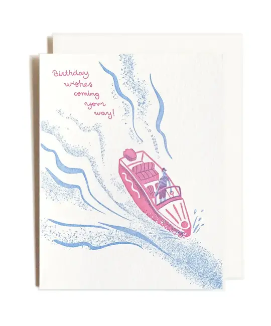 Homework Letterpress Studio - HLS HLSGCBI - Boat Birthday Card