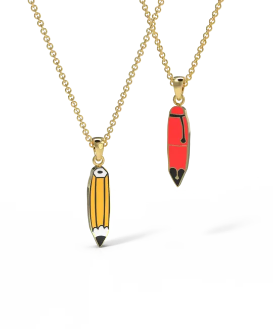 Yellow Owl Workshop - YOW YOW JENE - Pen & Pencil Double Sided Pendant Necklace