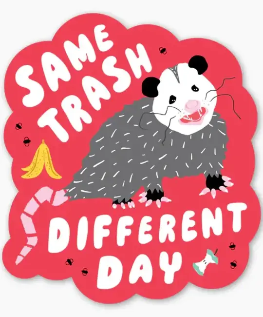 Party of One - POO POO ST - Same Trash Possum Sticker