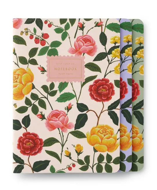 Rifle Paper Co - RP RP NBLI - Roses Stitched Lined Notebooks, Set of 3
