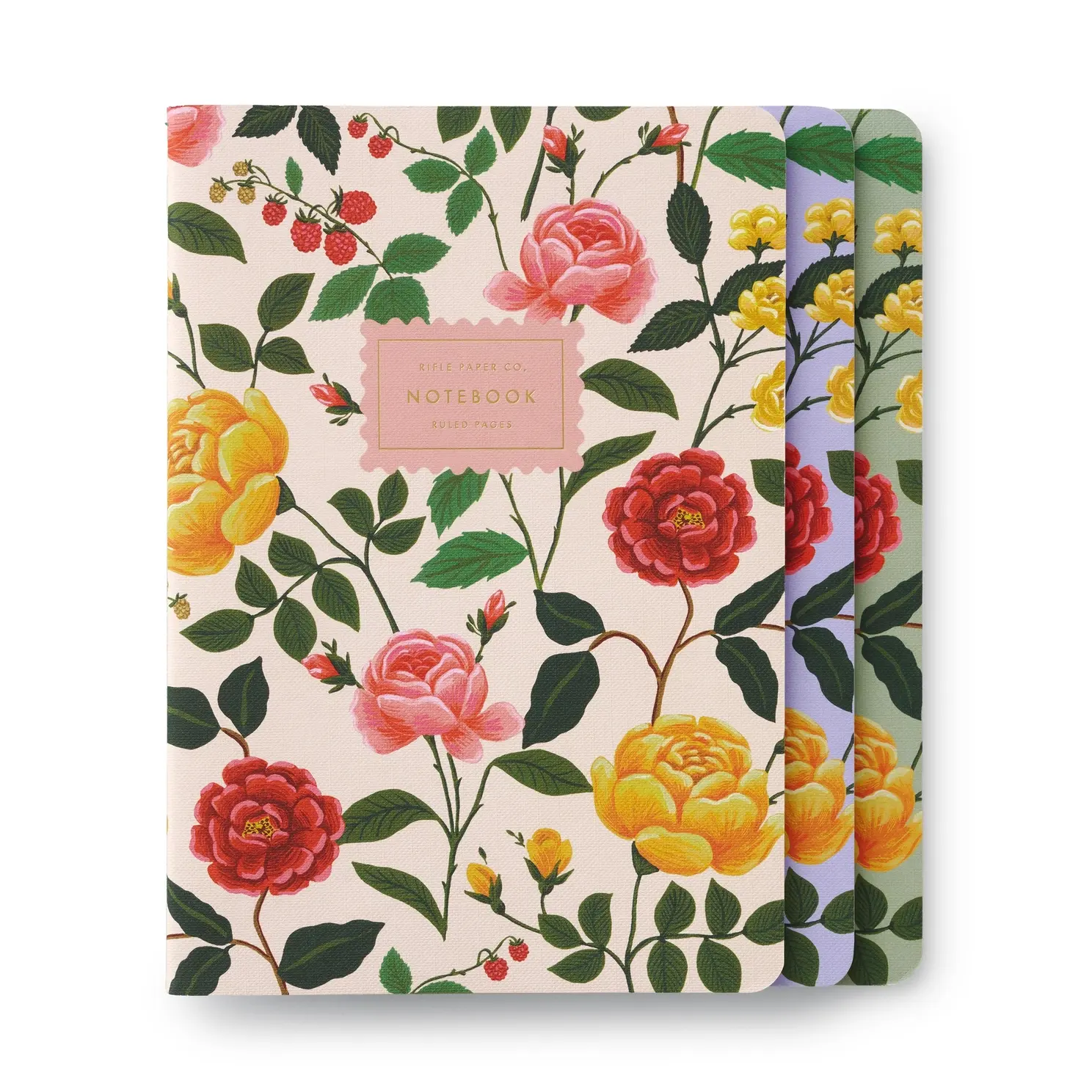 Rifle Paper Co - RP RP NBLI - Roses Stitched Lined Notebooks, Set of 3