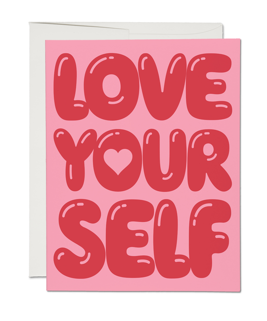 Red Cap Cards - RCC RCCGCLO - Love Yourself Balloon Typography Card