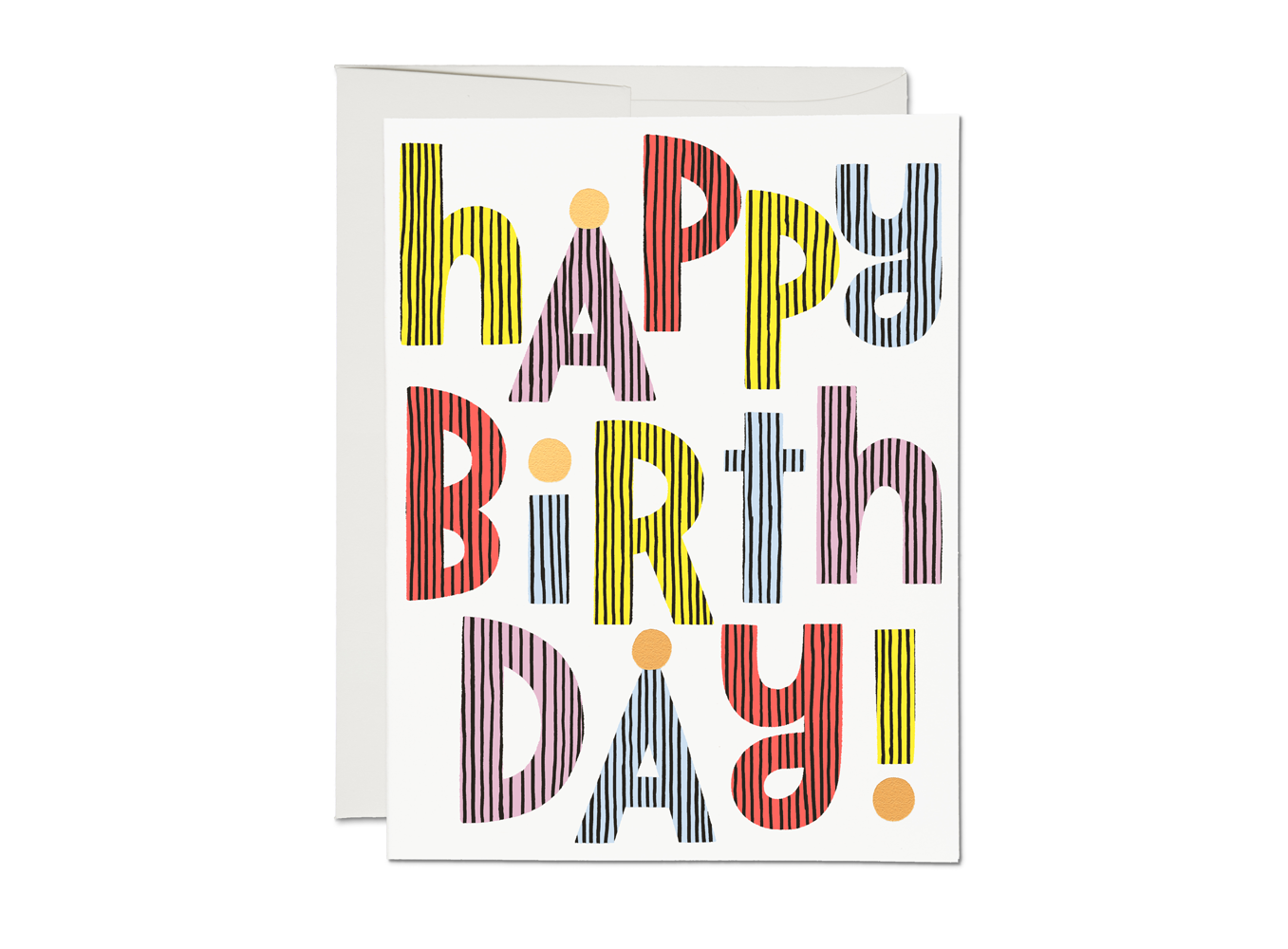 Red Cap Cards - RCC RCCGCBI - Lined Typography Birthday card