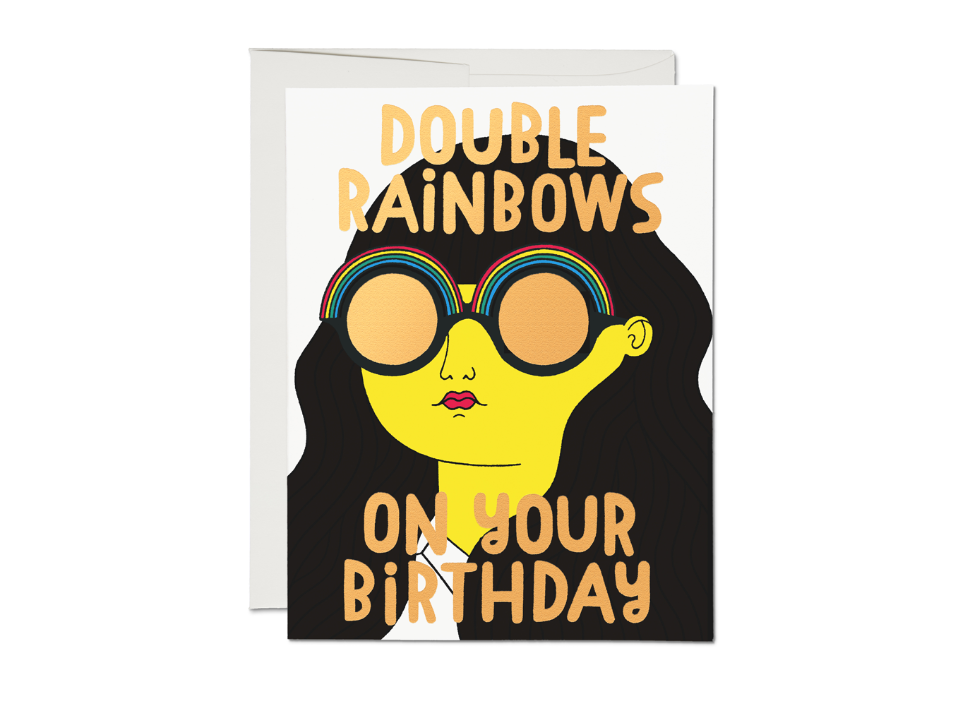 Red Cap Cards - RCC RCCGCBI - Double Rainbows Birthday card