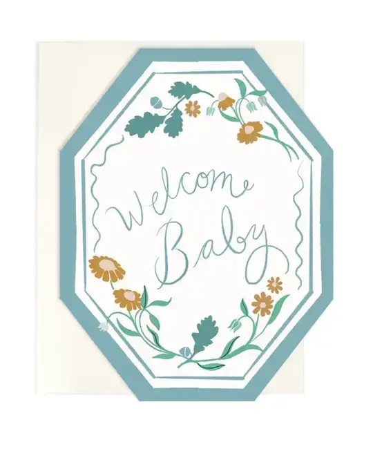 Amy Heitman Illustration - AHI AHIGCBA - Welcome Baby Daphne Die Cut Card