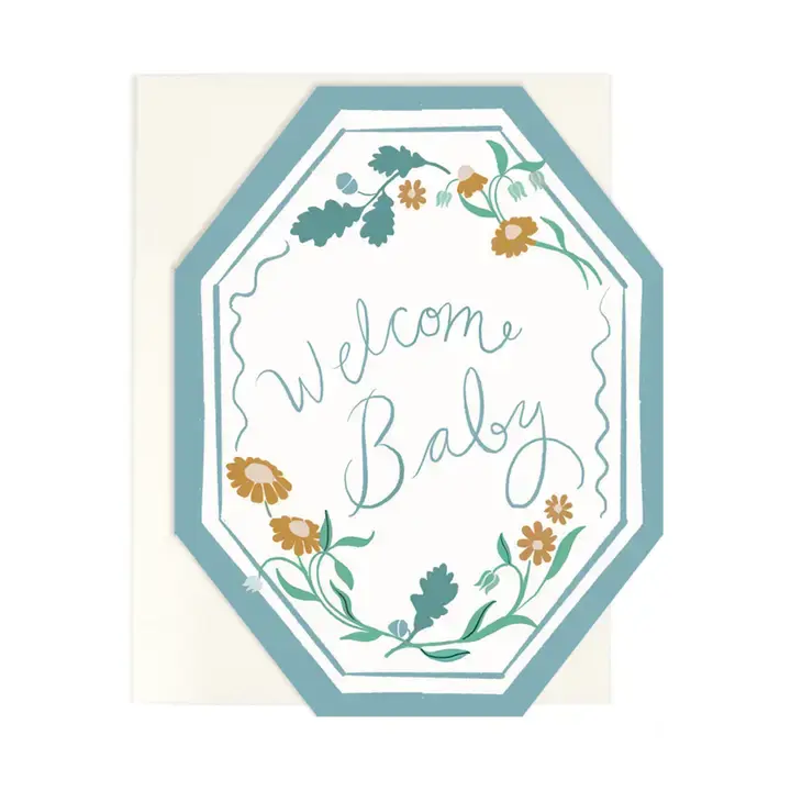 Amy Heitman Illustration - AHI AHIGCBA - Welcome Baby Daphne Die Cut Card