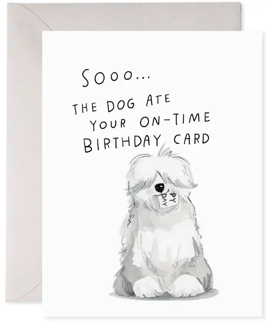 E. Frances Paper Studio - EF EFGCBI - Sheepdog Belated Birthday Card