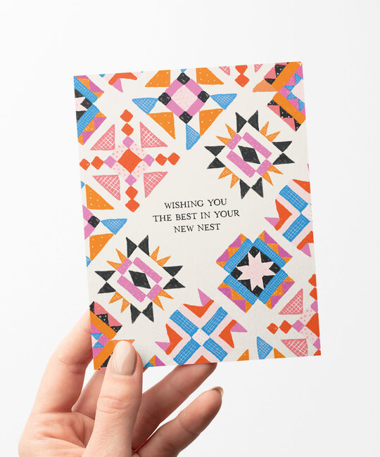 Antiquaria - AN ANGCNH - New Nest Quilt Housewarming New Home Card