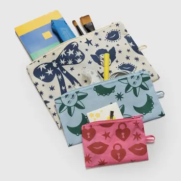 Baggu - BA Baggu Flat Pouch Set - Multiple Color Options!