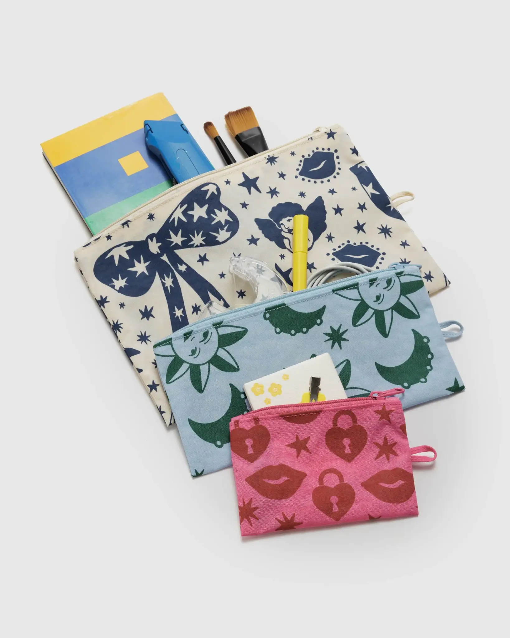 Baggu - BA Baggu Flat Pouch Set - Multiple Color Options!