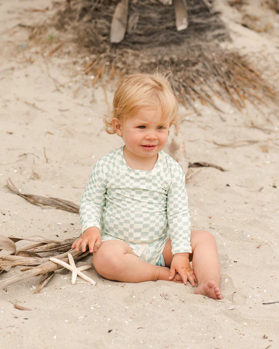 Rylee + Cru Inc. RC BKBC - Rash Guard Boy Set in Seafoam Check