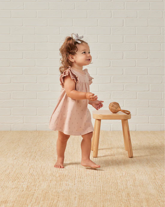 Quincy Mae Flutter Dress - Blush Cherries Quincy Mae Flutter Dress - Blush Cherries