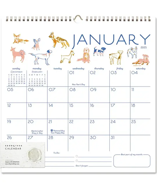 Seedlings - SED SED CAWA - 2025 Dogs Grid Appointment Calendar