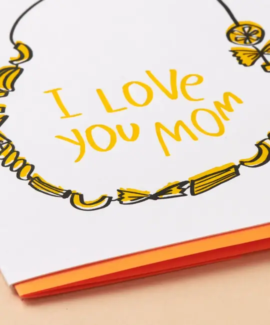 and Here We Are - AHW AHWGCMD - Macaroni Necklace Mother's Day Card