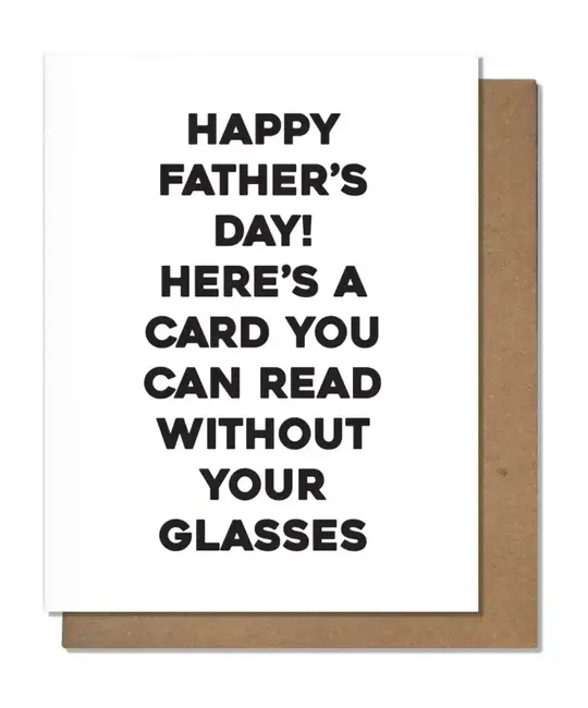 The Matt Butler (Pretty Alright Goods)  - TMB TMBGCFD - Without Your Glasses Father's Day Card