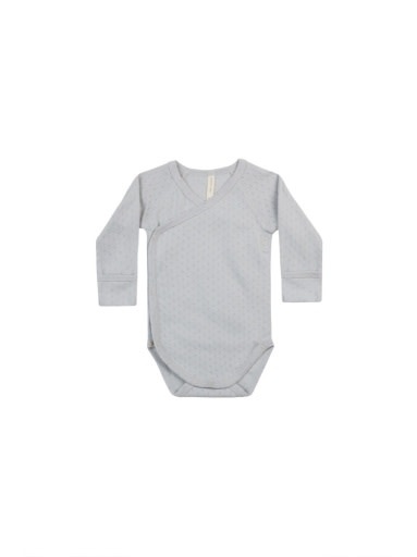 Quincy Mae - QM QM BKBC - Pointelle Side Snap Bodysuit Onesie in Cloud