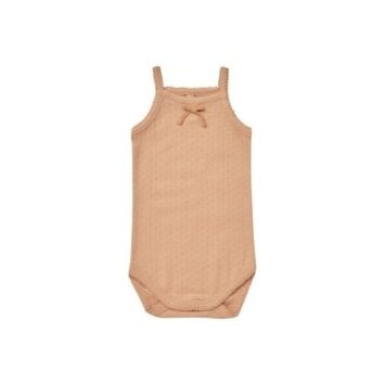 Quincy Mae - QM QM BKBC - Pointelle Tank Bodysuit Onesie in Melon