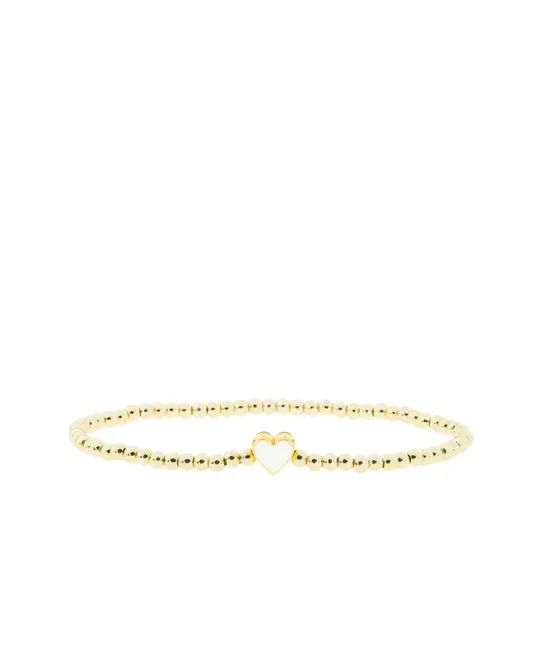 Marlyn Schiff Jewelry - MSJ MSJ JEBR - White Heart Beaded  Ball Bracelet