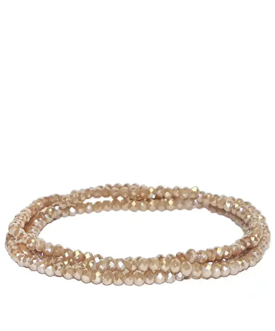 Marlyn Schiff Jewelry - MSJ MSJ JEBR - Taupe Mini Stretch Crystal Beaded Bracelet
