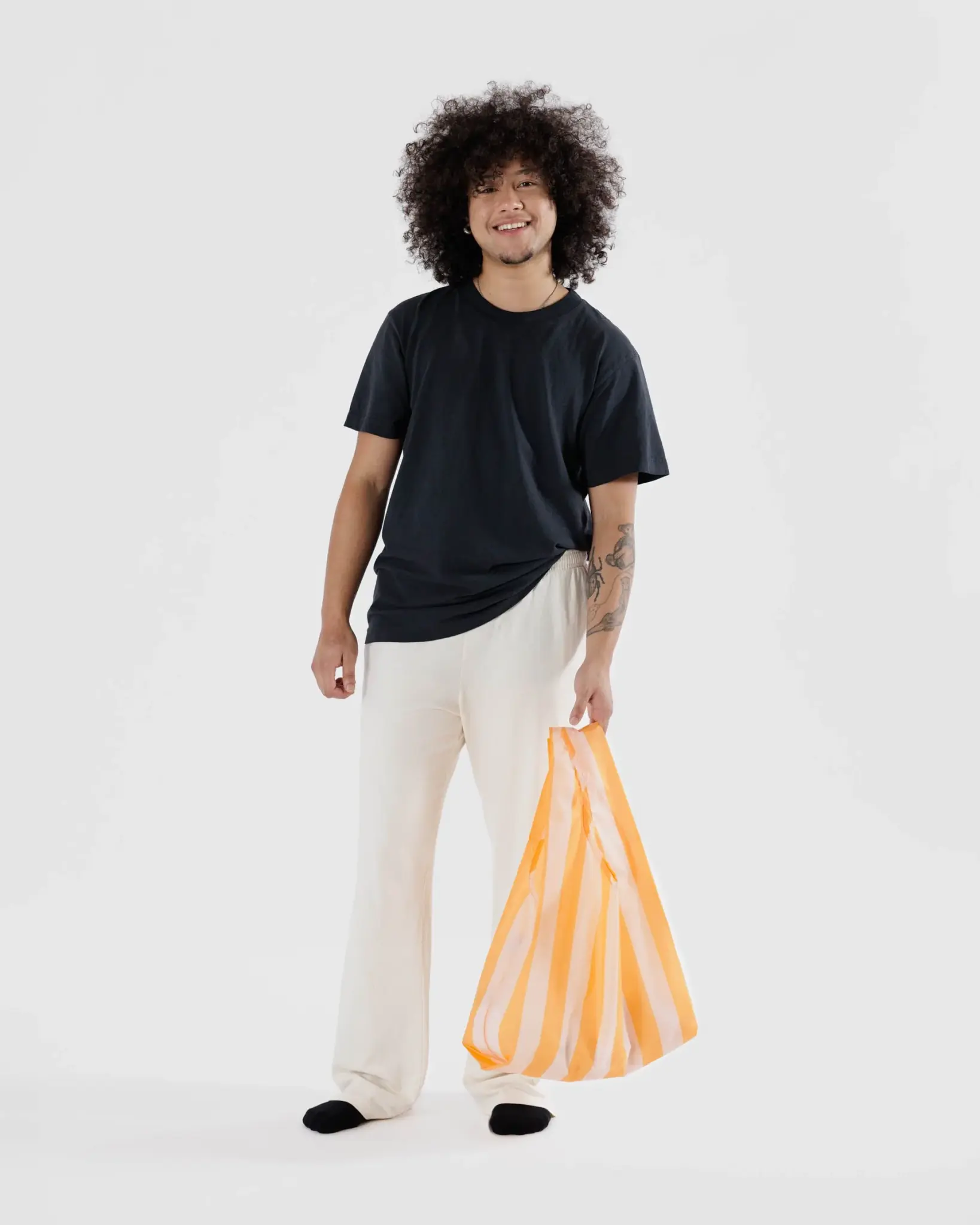 Baggu - BA BA BAG - Tangerine Wide Stripe Standard Baggu Reusable Bag