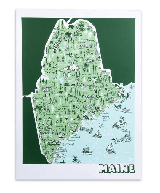 Brainstorm Print and Design - BS Maine Map Screen Print 18"x24"