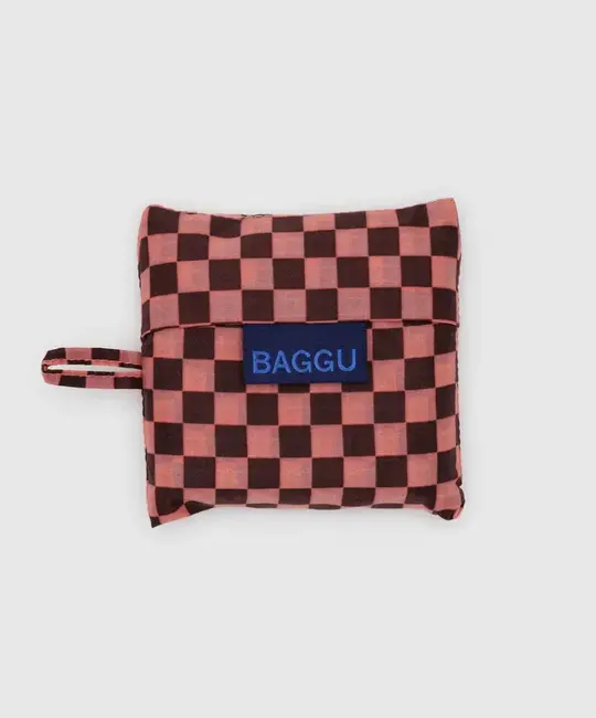 Baggu - BA Baggu - Baby Baggu Pink Brown Check Reusable Bag