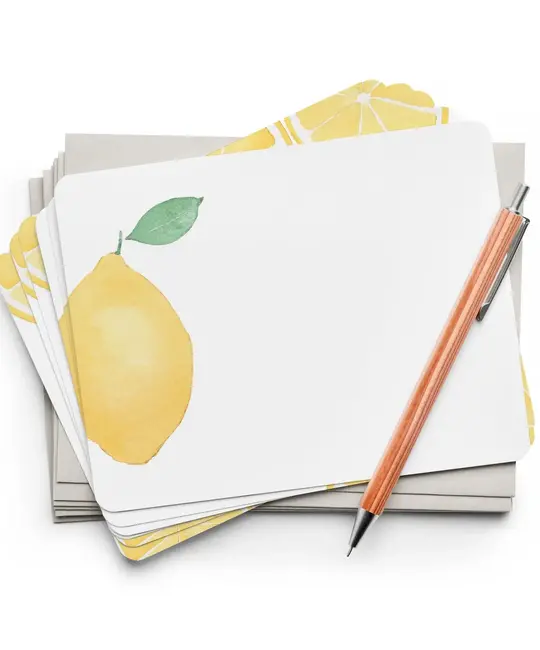 E. Frances Paper Studio - EF EF NSBL - Lemon Flat Notes Boxed, Set of 8